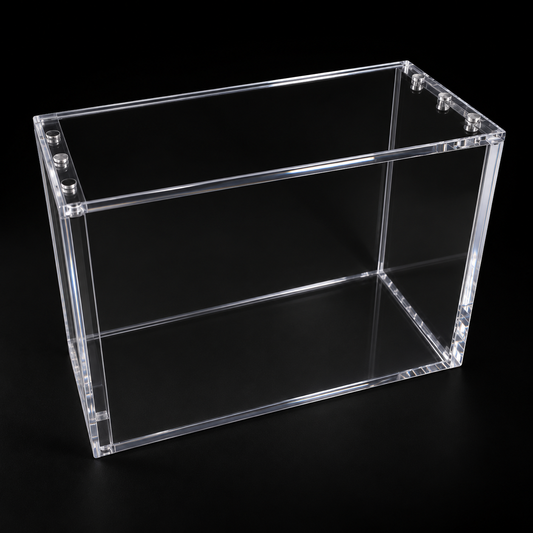 One Piece OP03+ Booster Box acrylic display case, crystal clear, magnetic lid