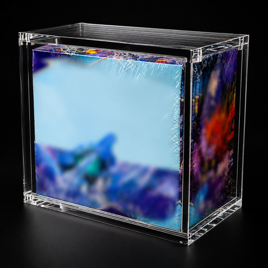 Clear acrylic display case for Pokemon Booster Box with magnetic lid - Acrylior Greece
