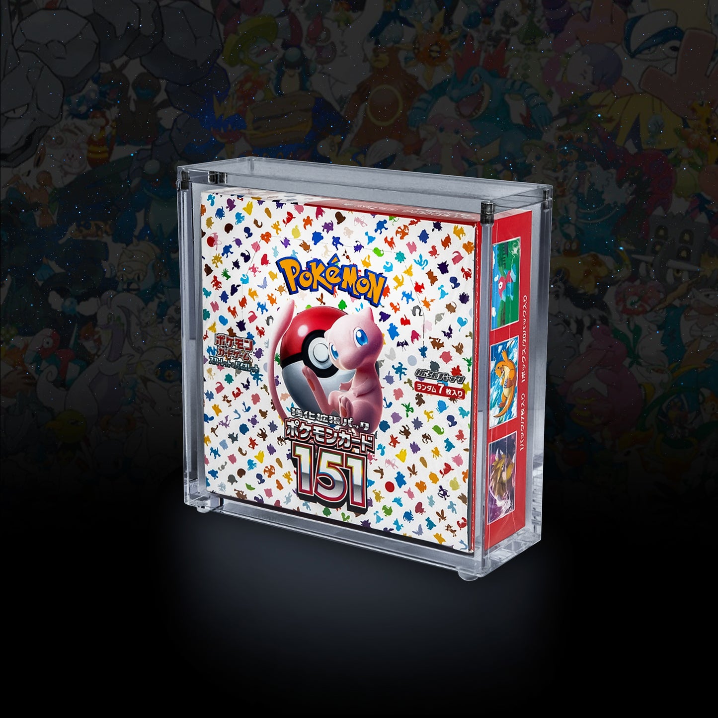 Japanese Pokemon Booster Box acrylic display case, crystal clear, magnetic lid