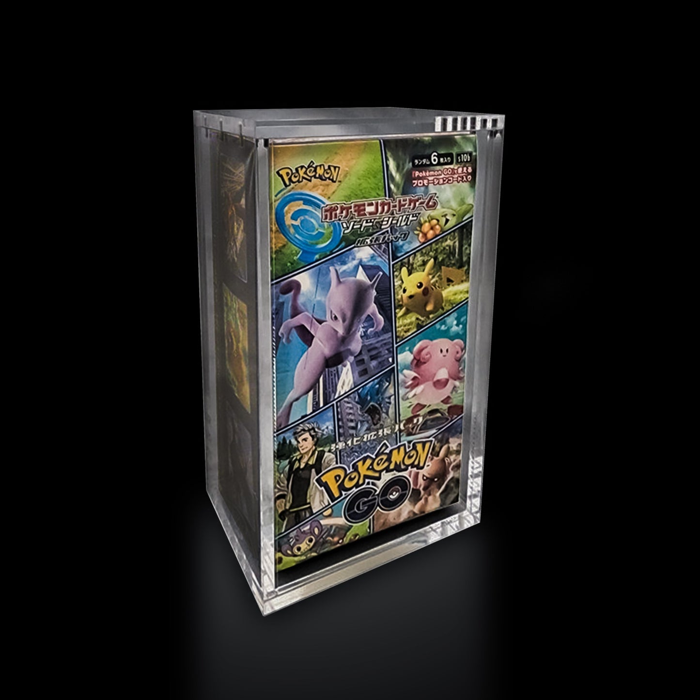 Japanese Pokemon Half Booster Box acrylic display case, crystal clear, magnetic lid