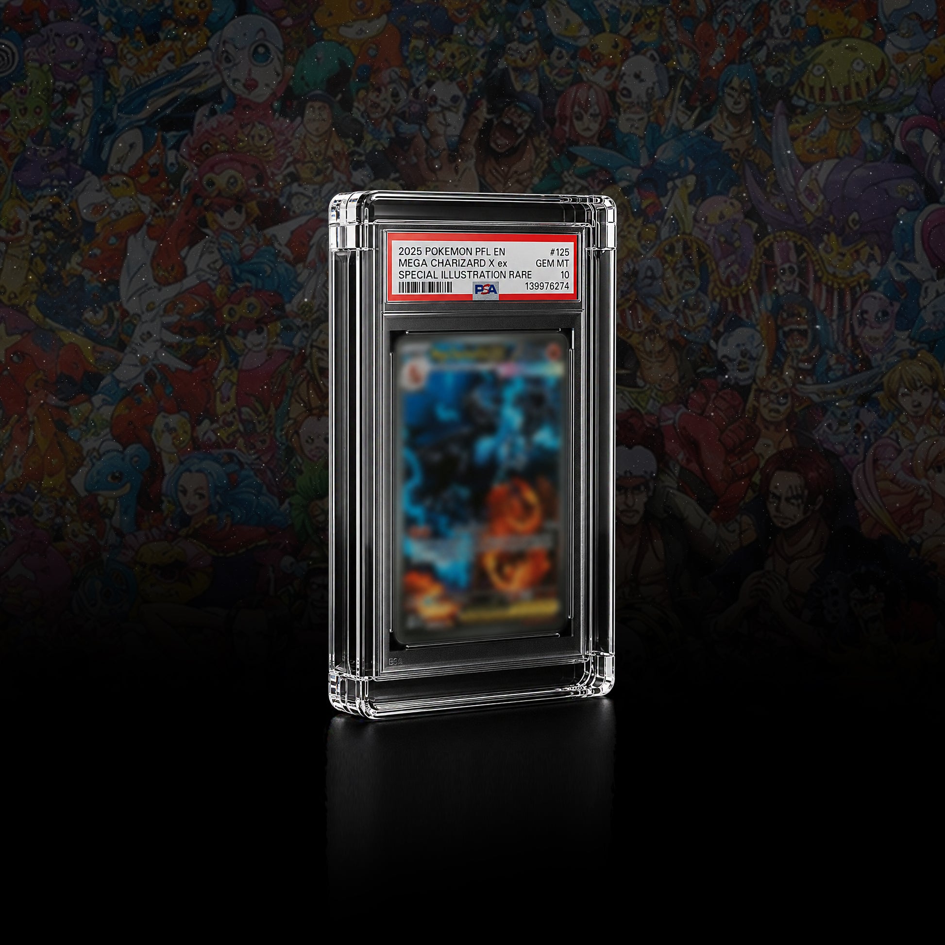 PSA/CGC graded card slab acrylic case, crystal clear, magnetic lid