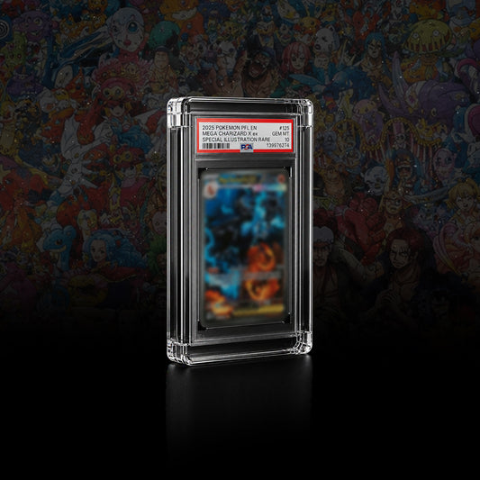 PSA/CGC graded card slab acrylic case, crystal clear, magnetic lid